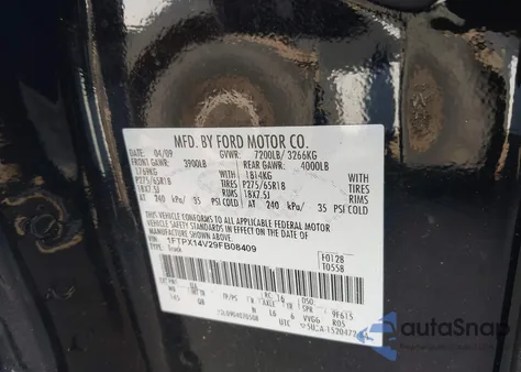 2009 Ford F-150 Fx4 z USA, uszkodzony, nr VIN 1FTPX14V29FB08409